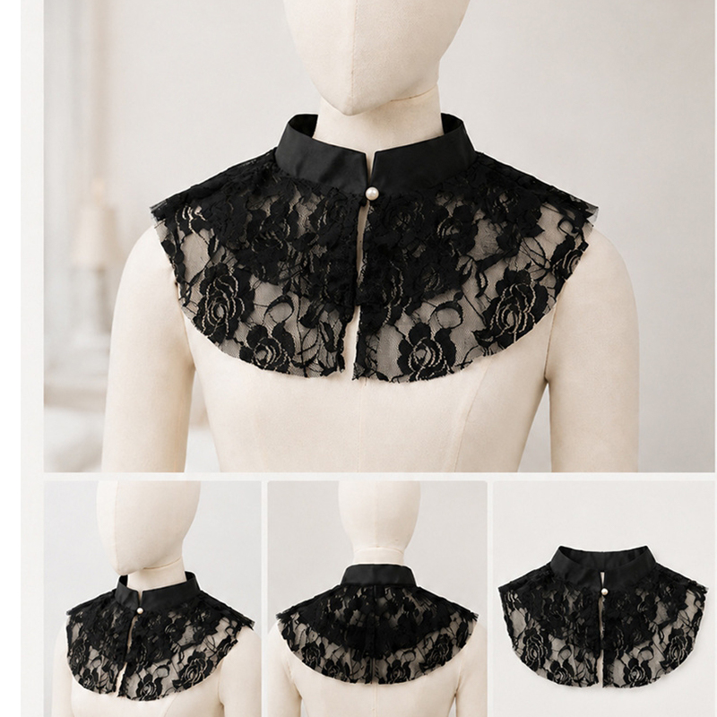 Elegant Lace Floral False Coll - Necklaces 评论和价格