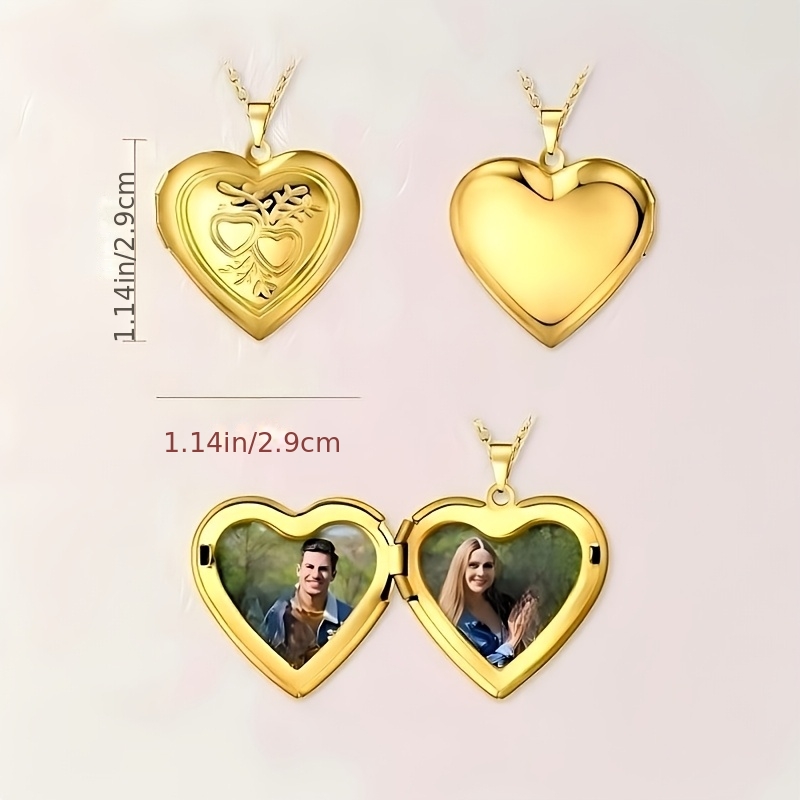 Custom 1/2 Photo Necklace Hear - Heart Locket Necklace Photo 评论和价格